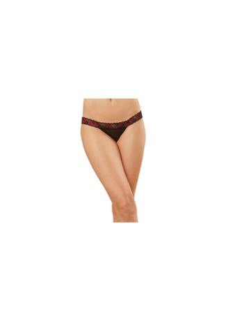 Panty dentelle et strappy - DG1424BLK